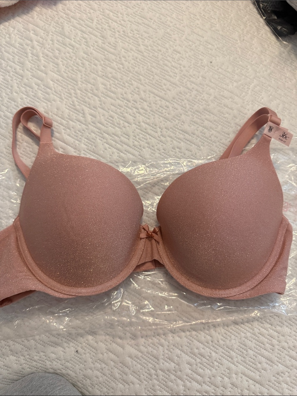 Victoria's Secret Shimmery Dusty Rose push-up bra 36C NWT